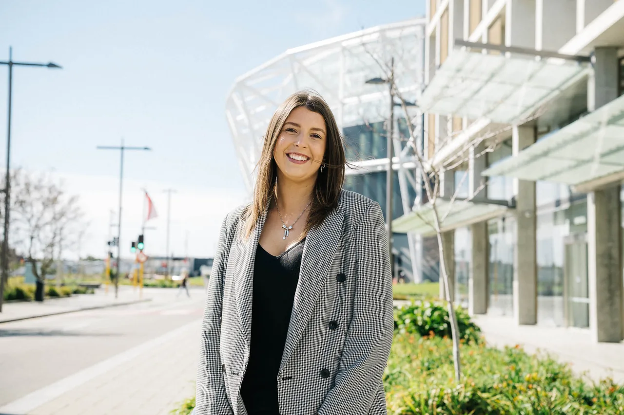 Ella Shanks, Adviser Support, in central Christchurch